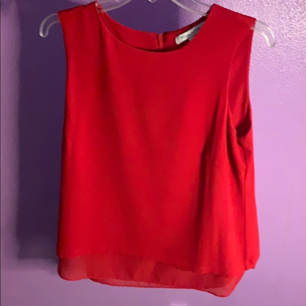 Rose + Olive red tank top blouse